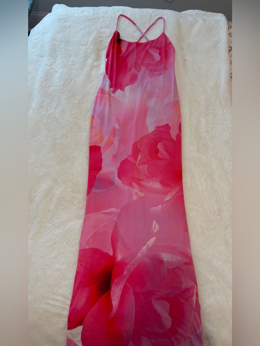 White Fox Boutique Pink Floral Maxi Dress